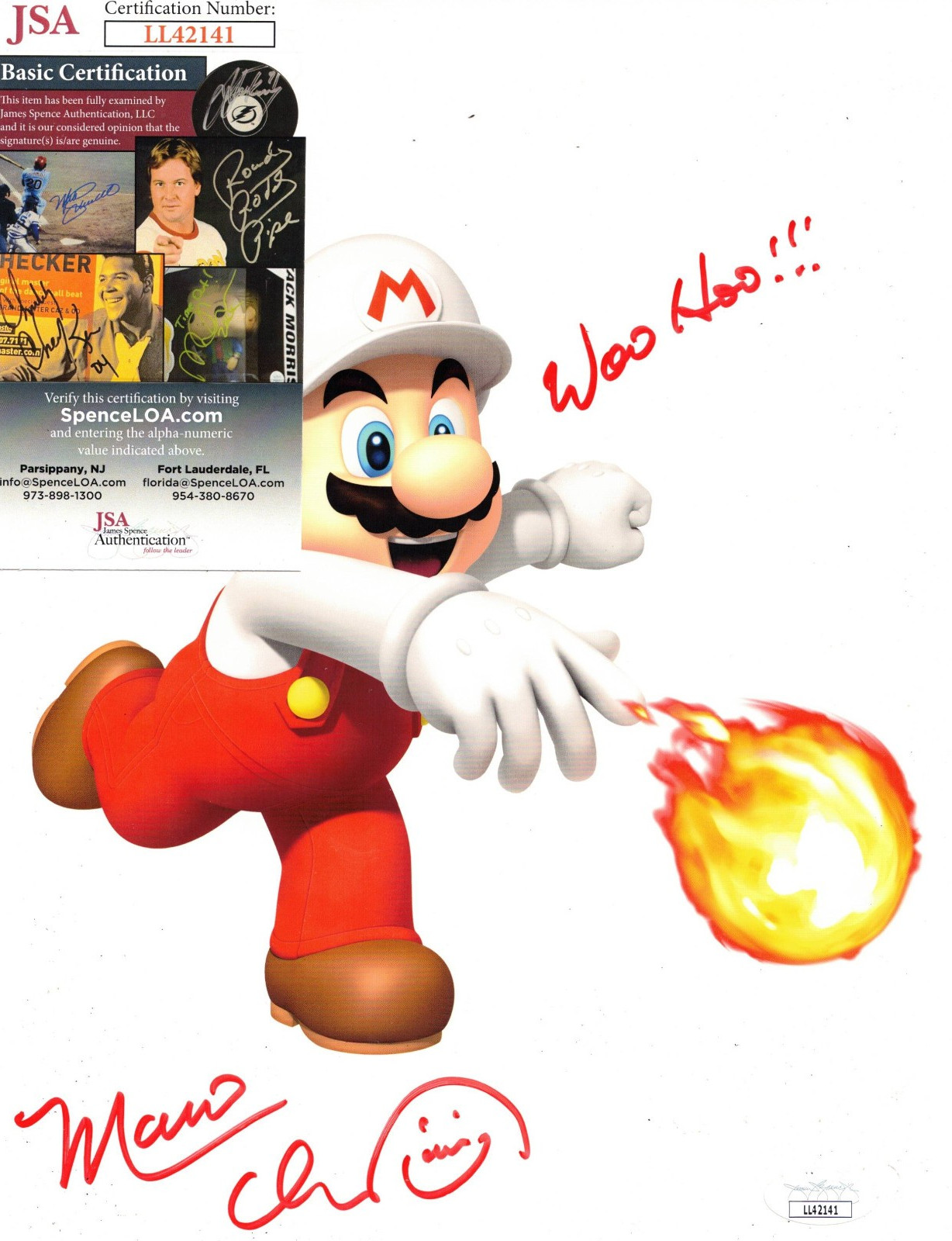 Charles Martinet Signed 8.5×11 Photo Auto, Voice of Mario, Nintendo, JSA COA