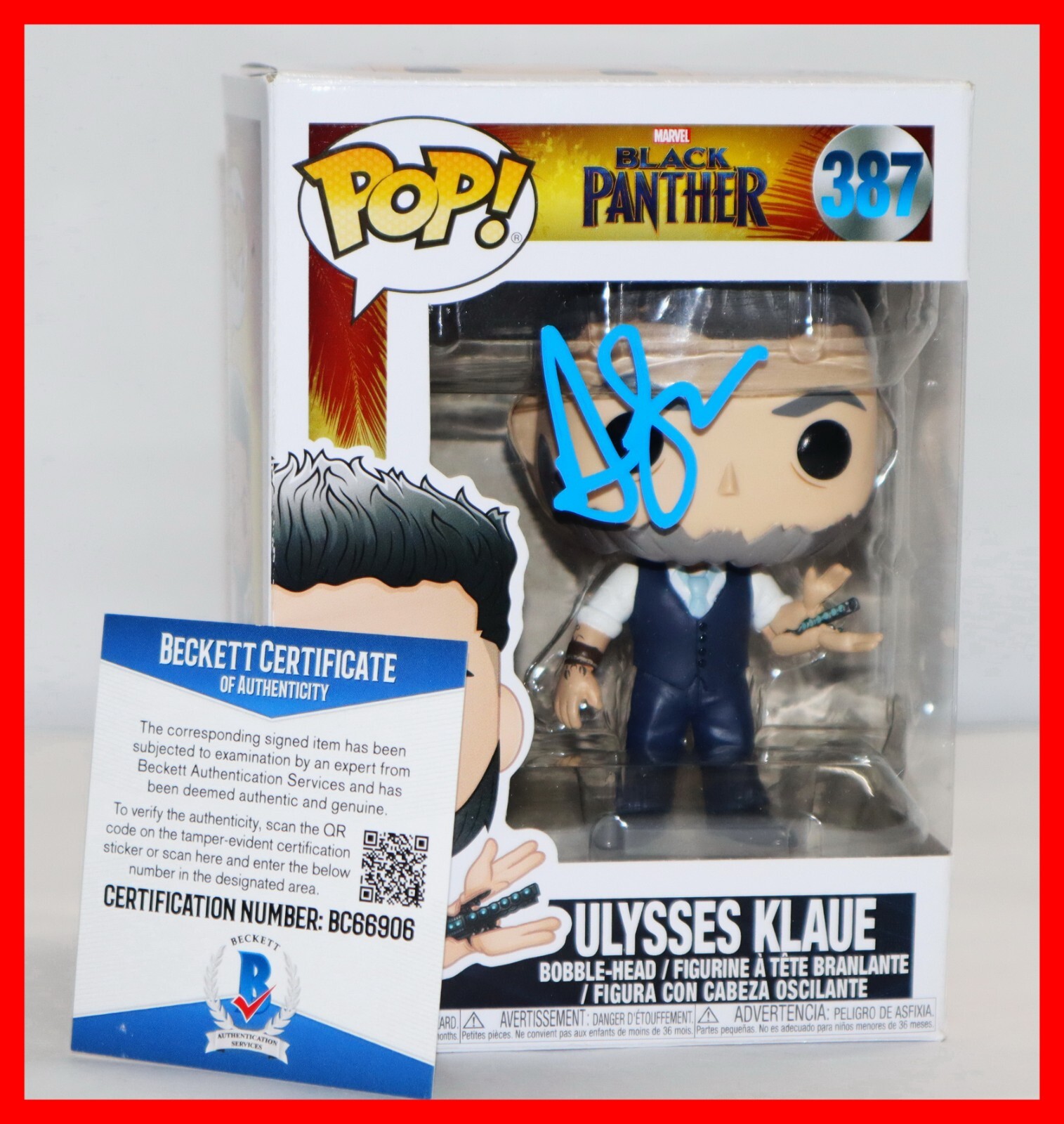 Andy Serkis Signed Autographed Ulysses Klaue Black Panther Funko Pop Beckett PSA