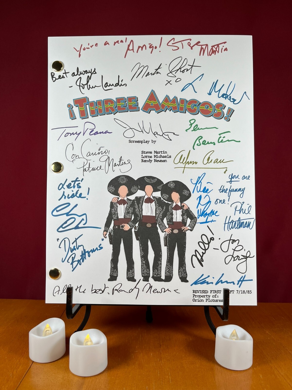 Three Amigos Script Signed- Autograph Reprints- 118 Pages- Steve Martin