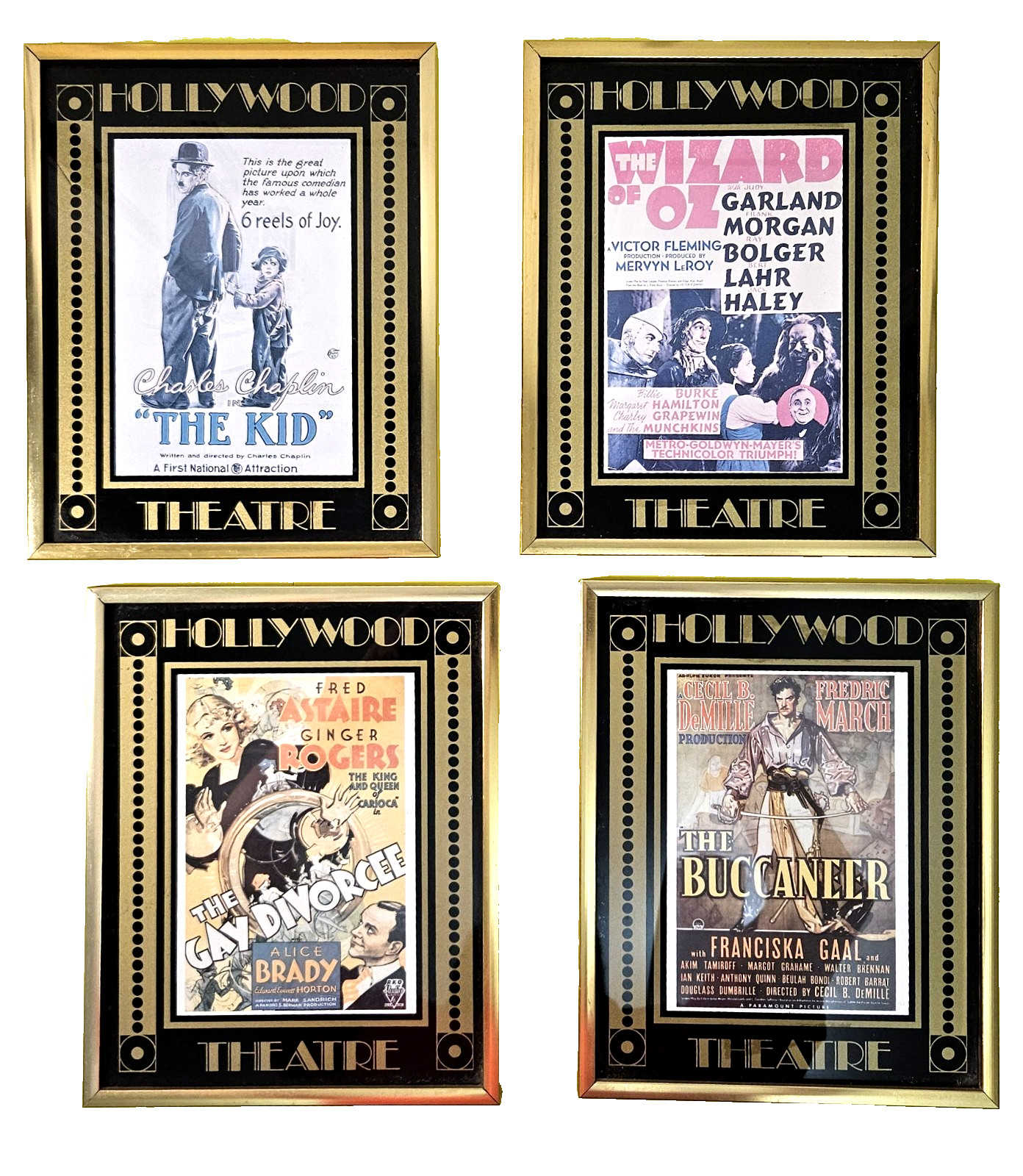 Hollywood Theatre~ 4 ~ Lobby Cards~1934, 38, 39, 21 Framed 8.5X9