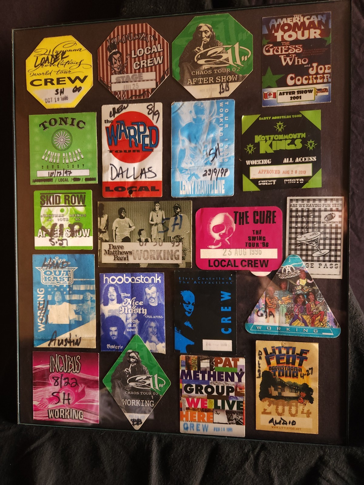90s rock backstage crew passes/backstage