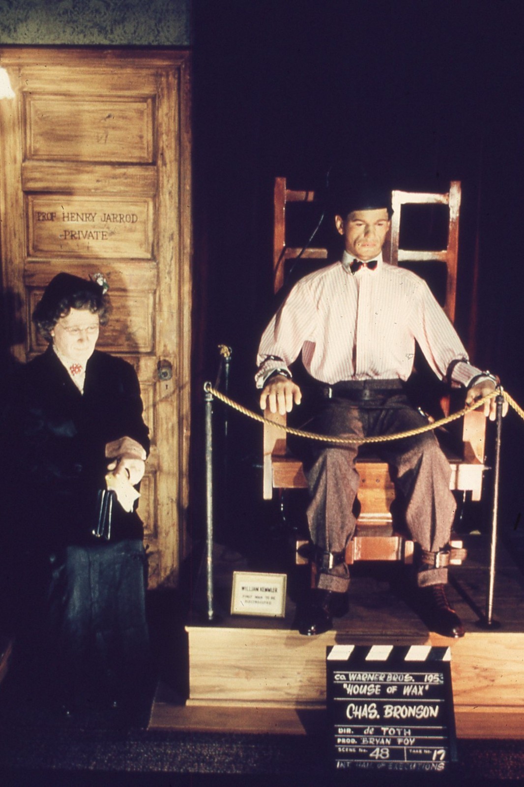 1962 Charles Bronson Electric Chair Movieland Wax Museum California Slide House