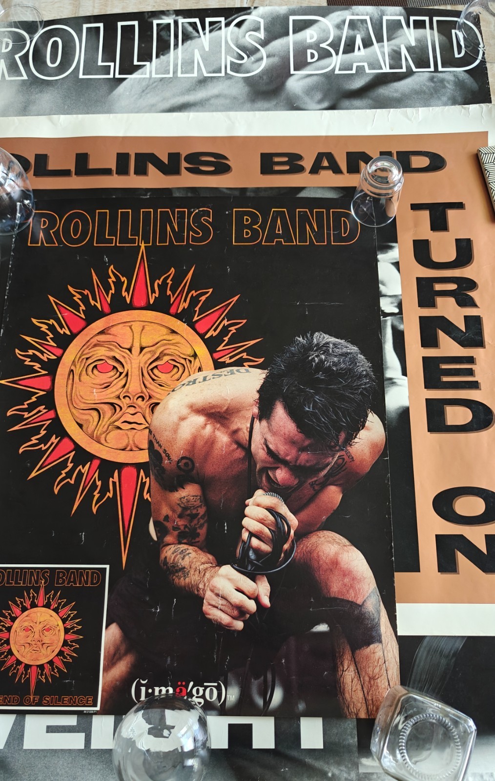 Rollins Band 3 Promo POSTER LOT Turned On Weight End of Silence BLACK FLAG Henry