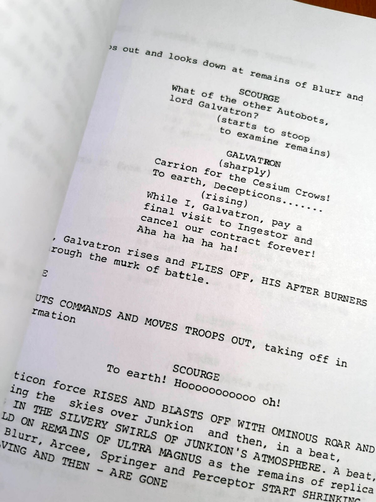 The Transformers: The Movie Script Cast-Signed- 185 Pages!- Autograph Reprints