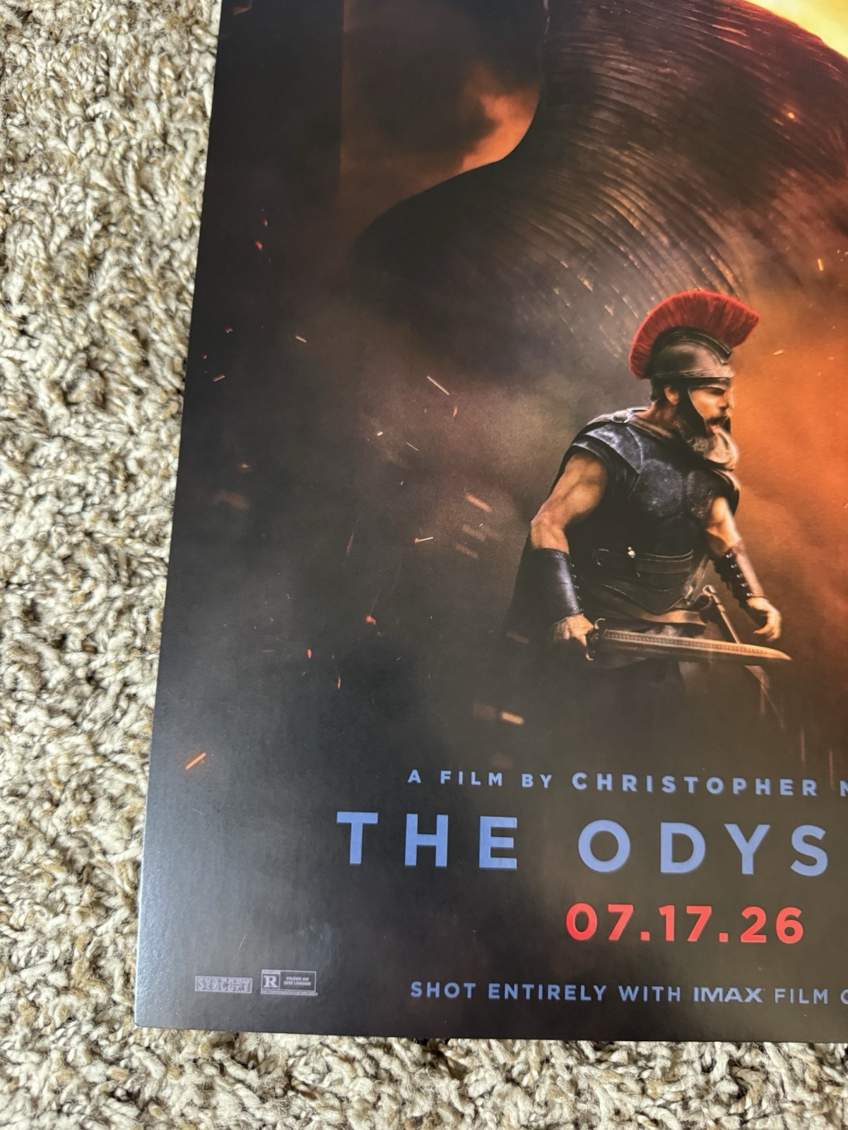The Odyssey 2026 11”x17” Original Movie Poster Christopher Nolan IMAX/ Boat Pin