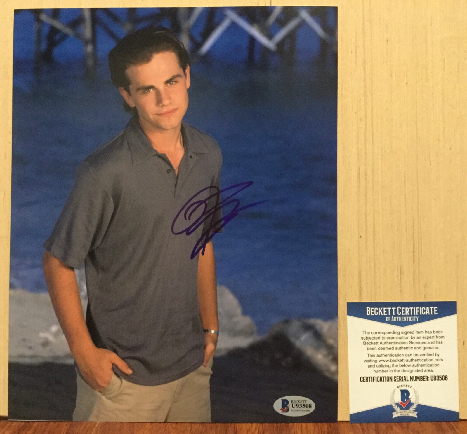 RIDER STRONG BOY MEETS WORLD SHAWN HUNTER SIGNED 8X10 PHOTO BECKETT BAS