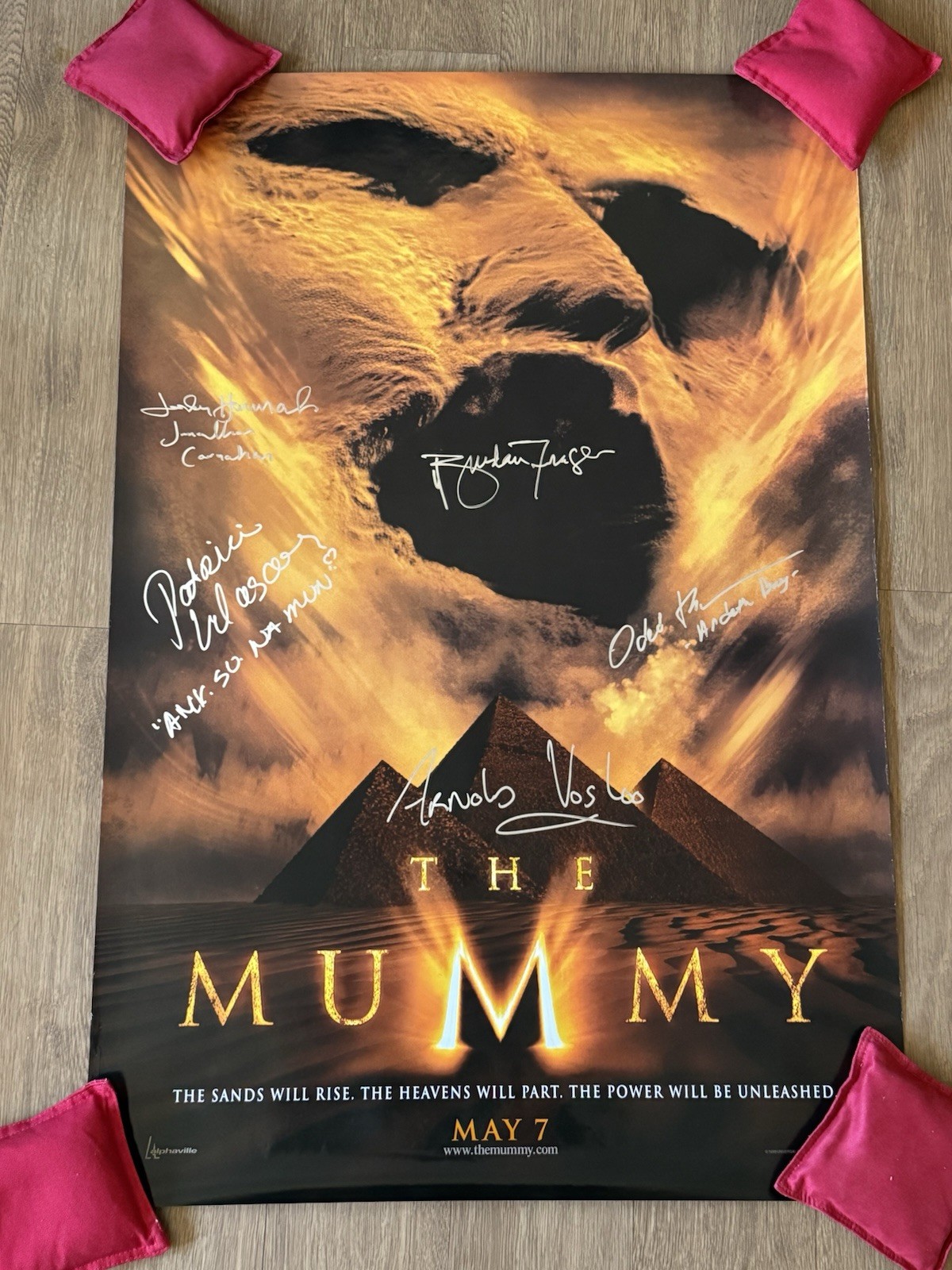 The Mummy 27×40 Original Poster Signed by Brendan Fraser, Arnold Vosloo & Cast