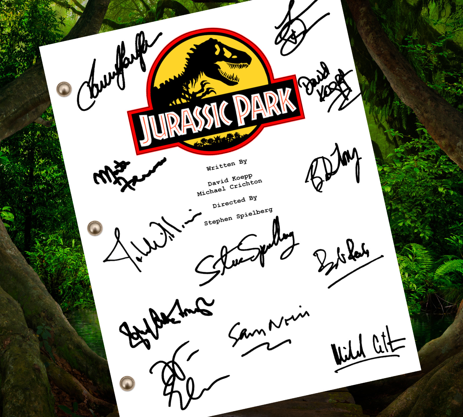 Jurassic Park Script Signed- Autograph Reprints- 142 Pages- Jeff Goldblum