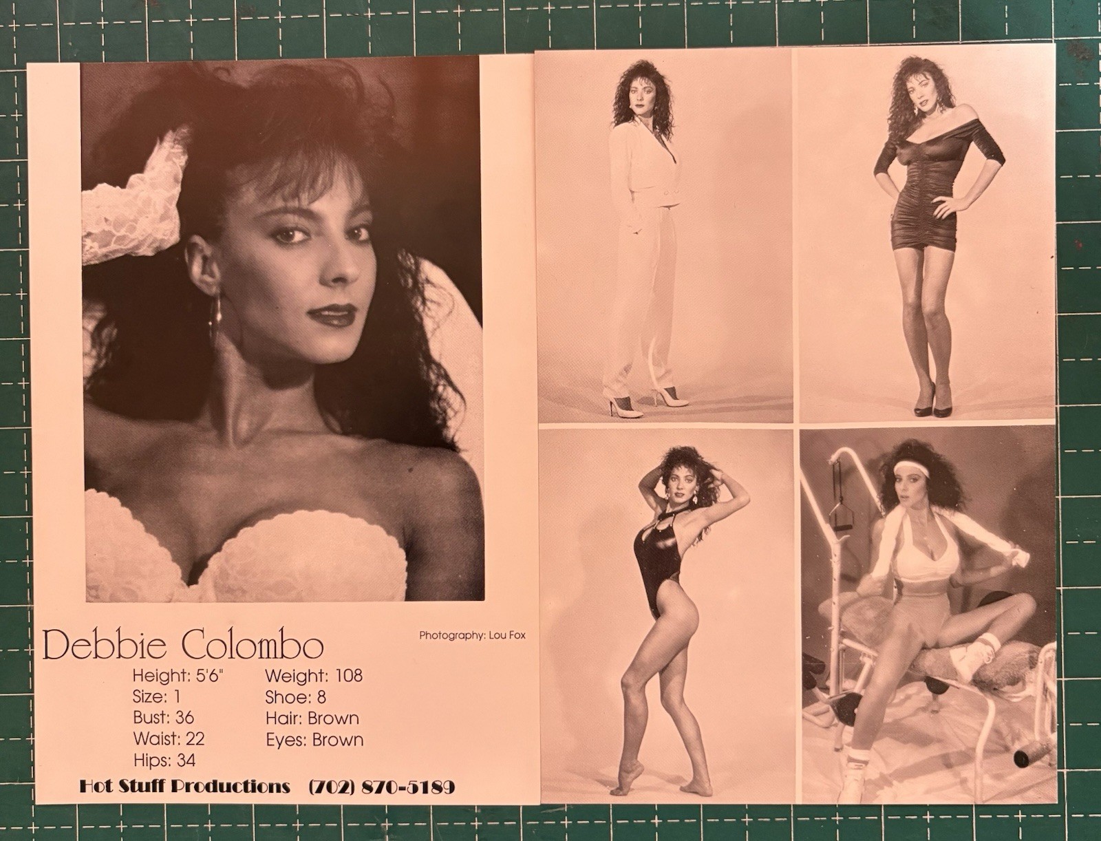 Debbie Colombo 1980s B Movie Actress And Adult Film Star Head Shot 2 Sided
