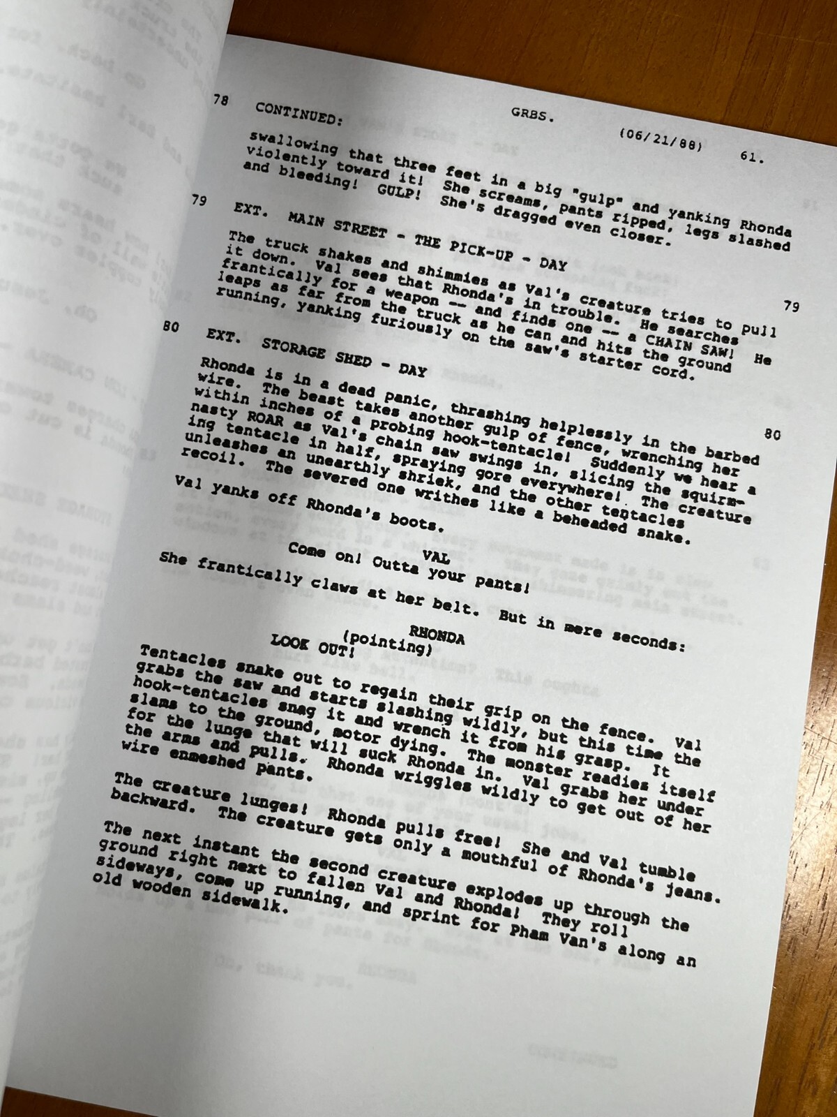 Tremors Script- Cast-Signed- Autograph Reprints- Full Script