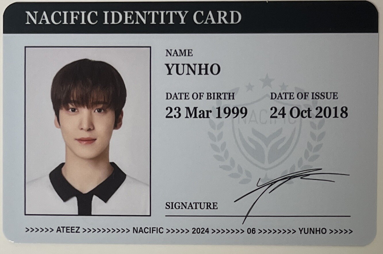 ATEEZ x NACIFIC Official Double Sided PHOTOCARD HONGJOONG SEONGHWA SAN