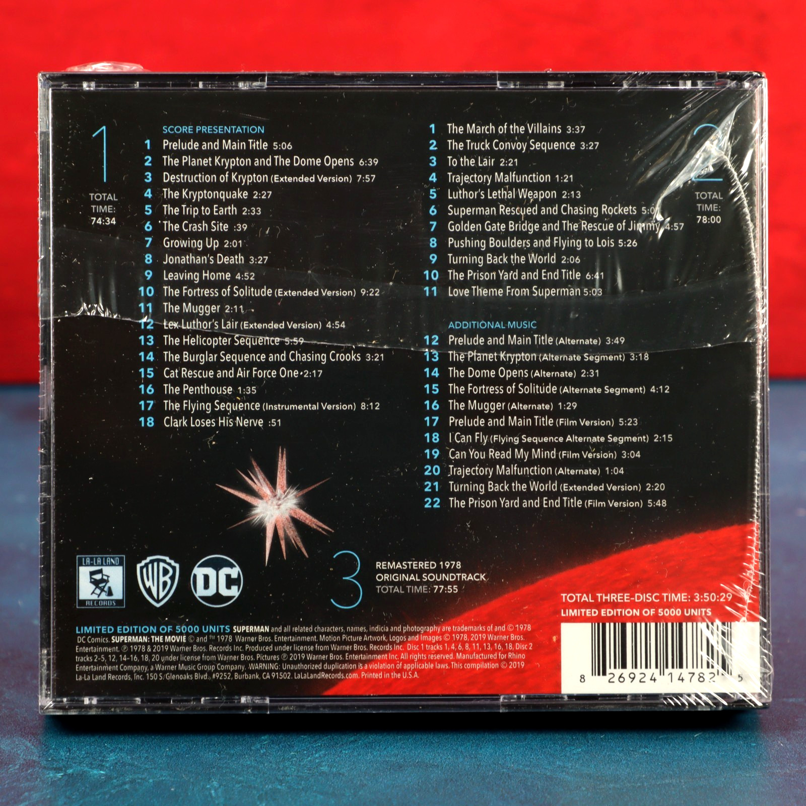 John Williams Superman Soundtrack 3-CD LE 5000 La-La Land Records 2019 Sealed