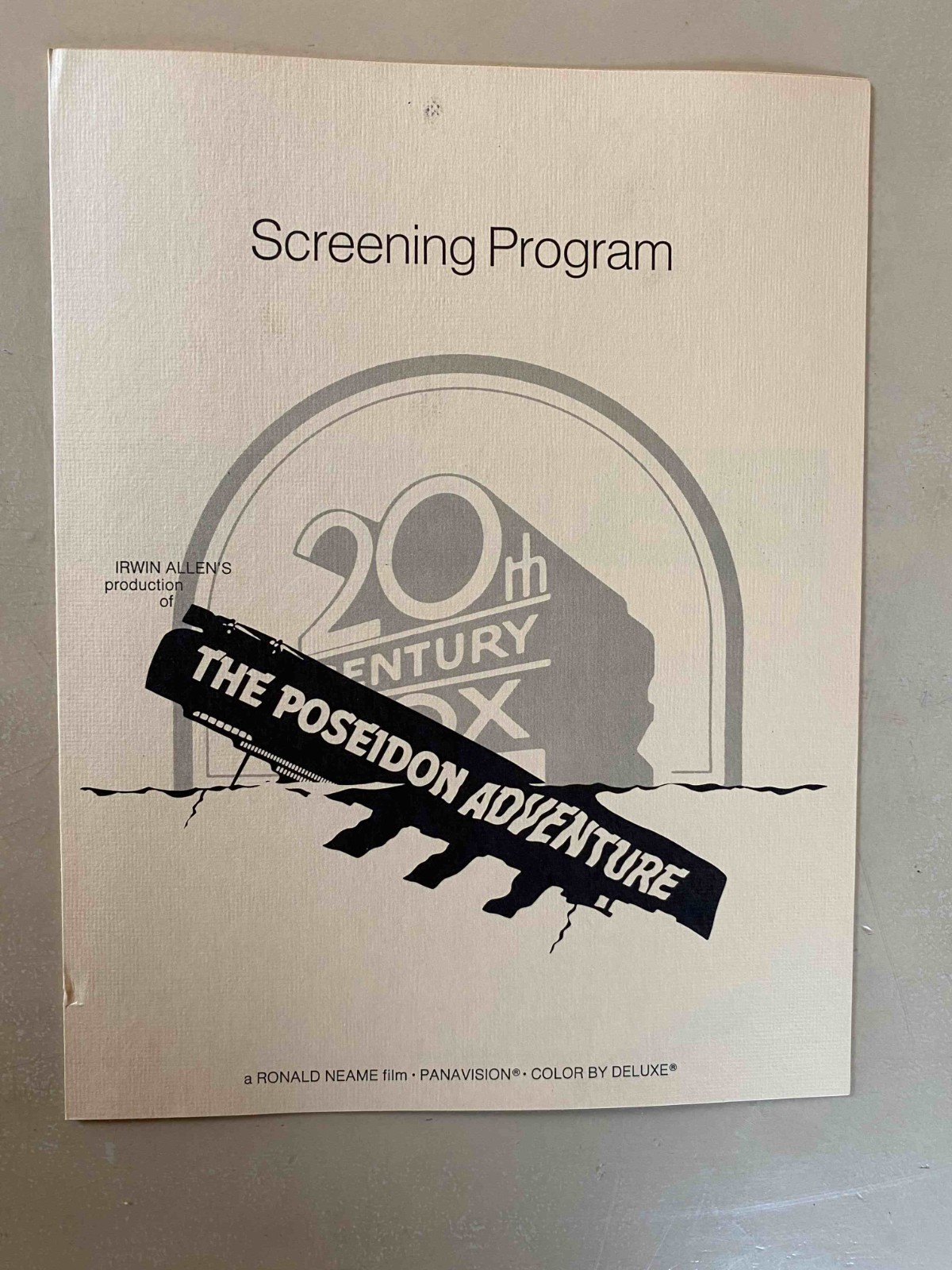 The Poseidon Adventure Screening Program 1973 Gene Hackman, ultra rare!
