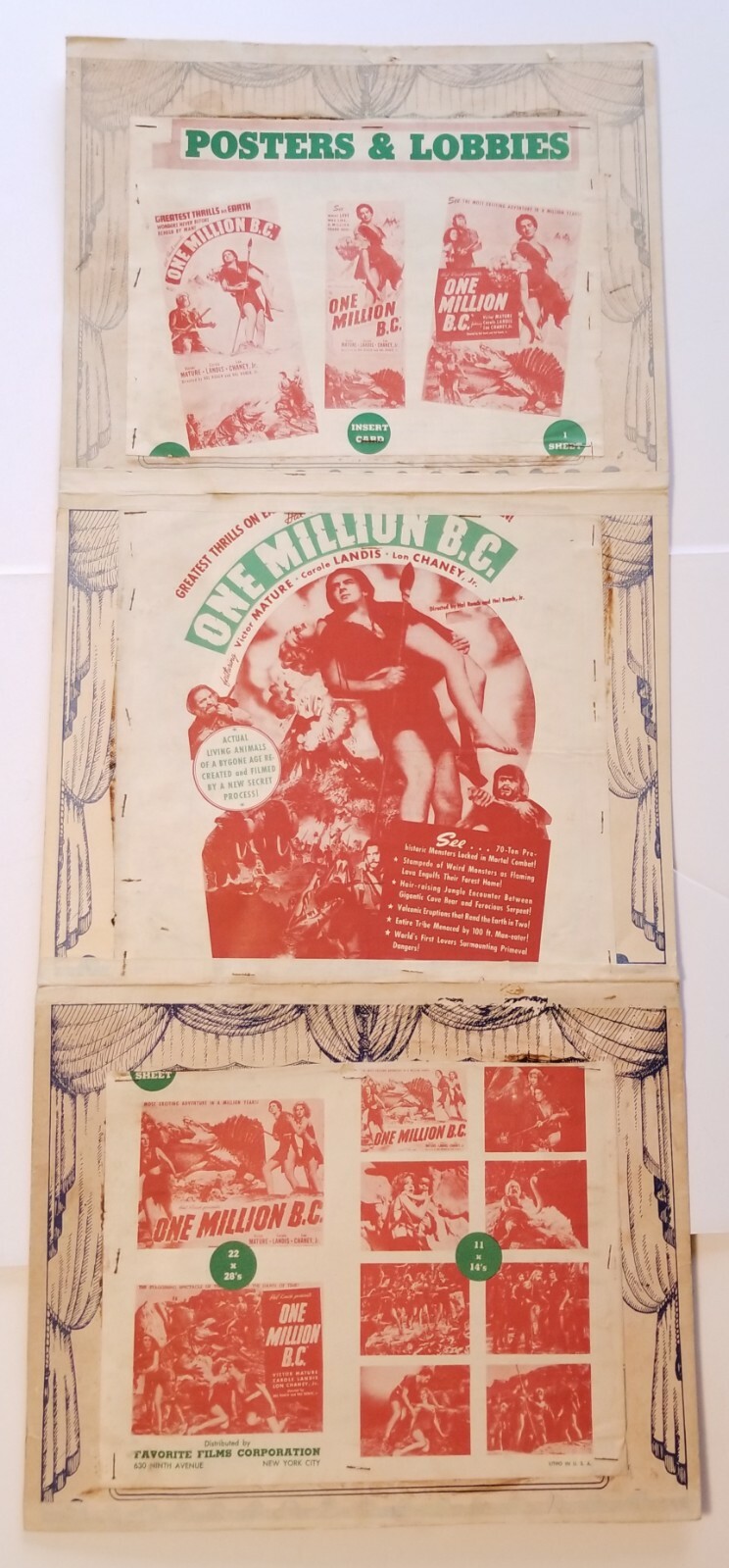 ONE MILLION B.C. 1940 Original Movie Memorabilia Lobby Card Press Book