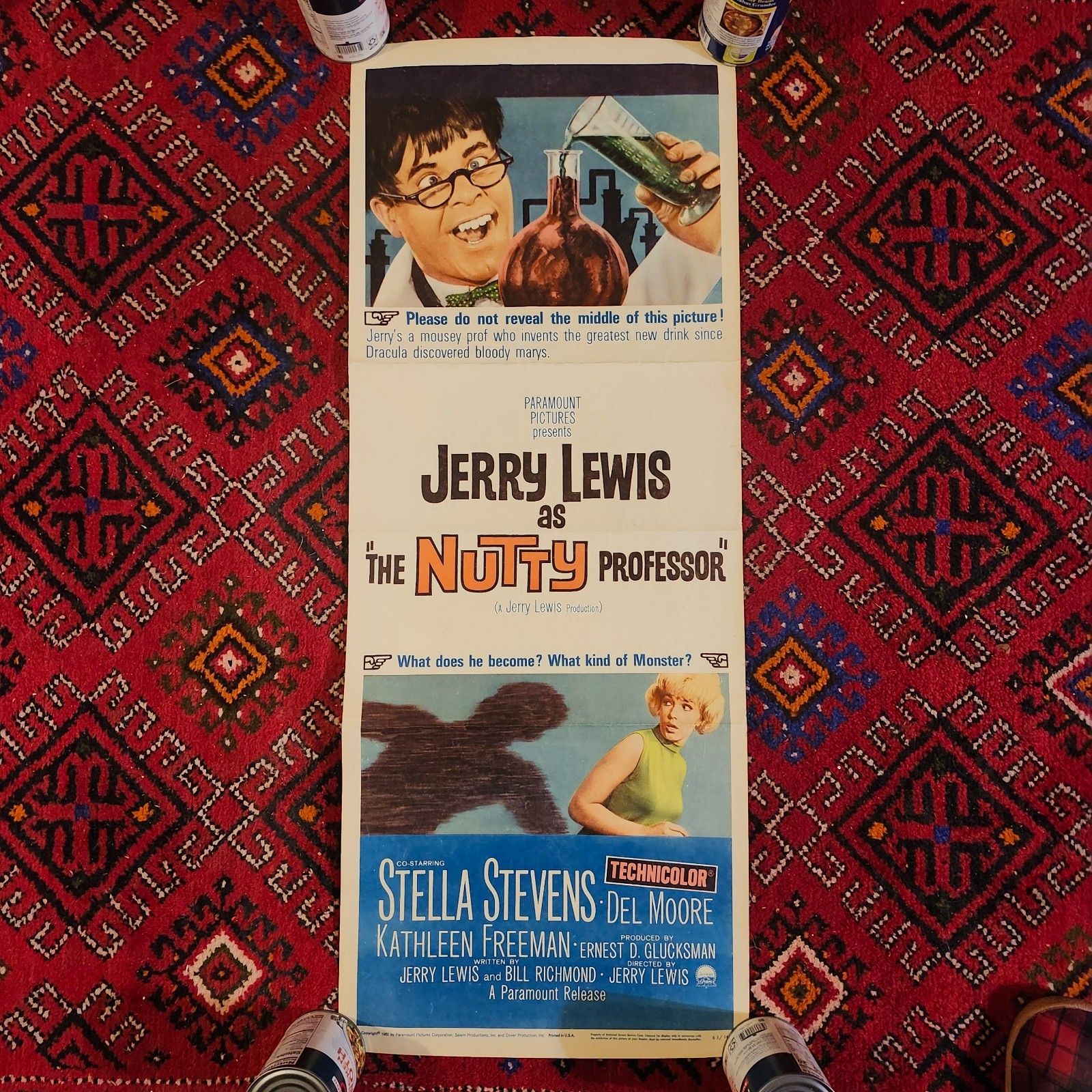 The Nutty Professor 1963 ORIG 14X36 INSERT POSTER Comedy Horror VG CONDITION