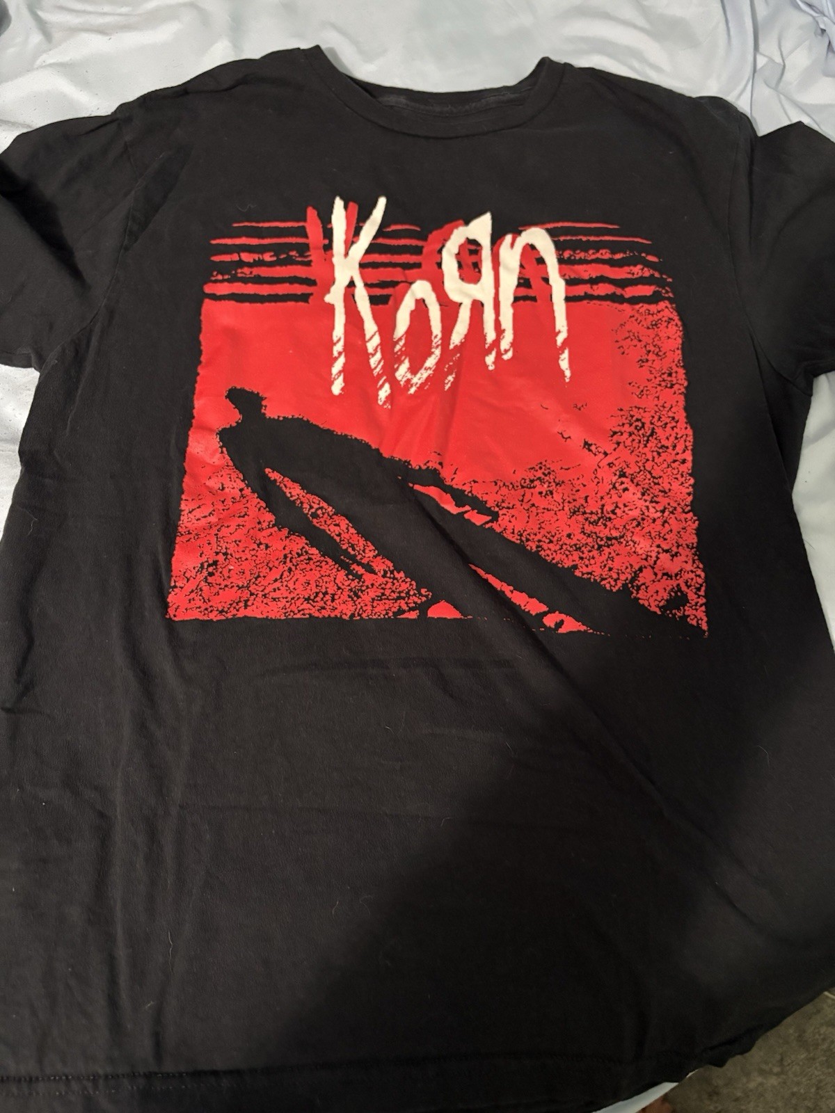 Korn Black Red Graphic T-Shirt Size M (38/40) Rock & Pop Music Band Tee