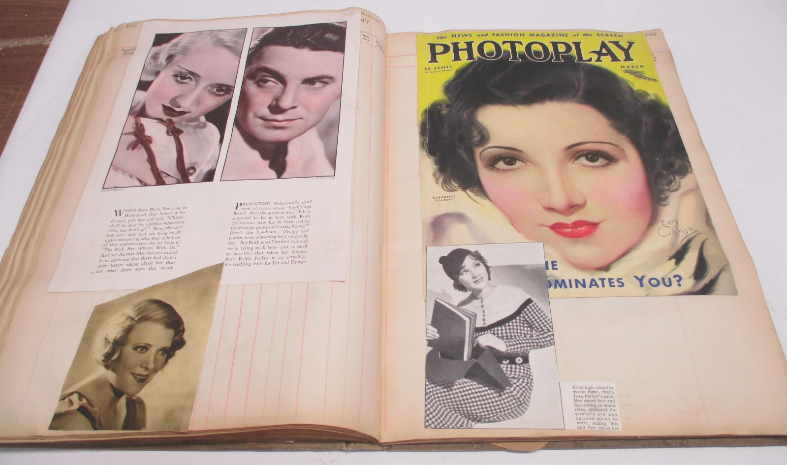 1930’s GIANT SIZE SCRAPBOOK Hollywood Movie Star Clippings 160+ PAGES CM5824