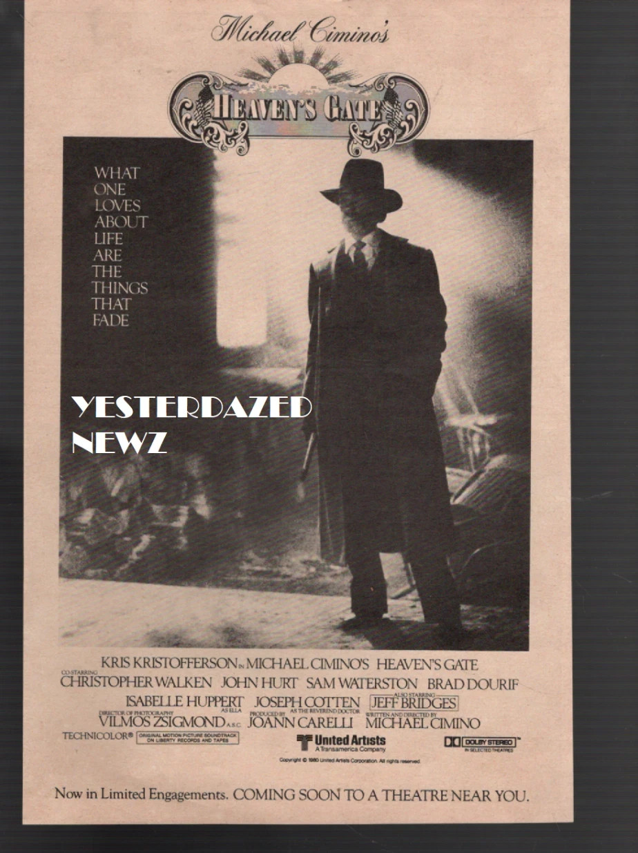 1981 Print Ad for Heaven’s Gate w/Kris Kristofferson – Christopher Walken