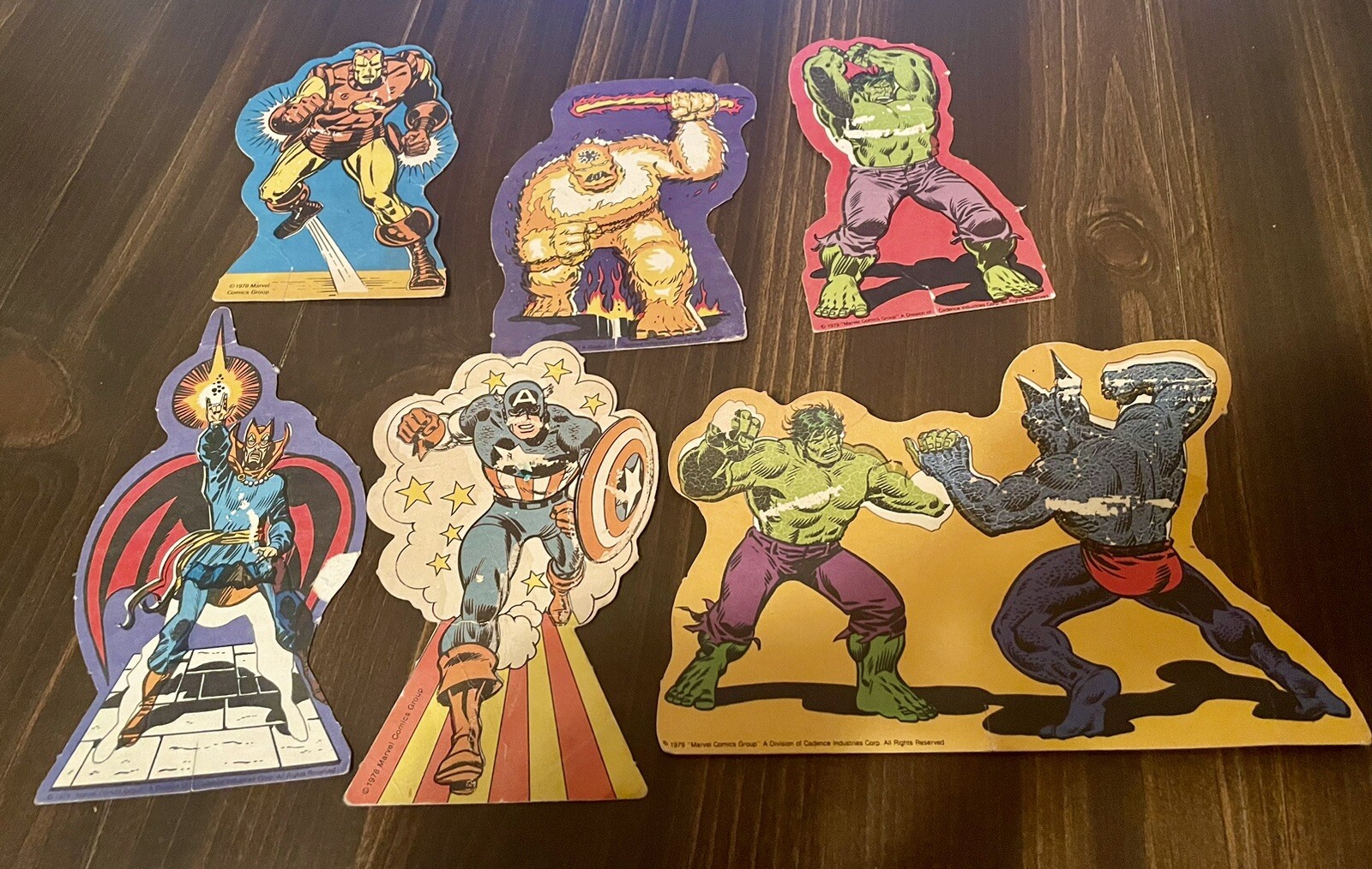 VINTAGE 1978 STANDEE SET OF TWO Marvel Comics CAPTAIN AMERICA THOR