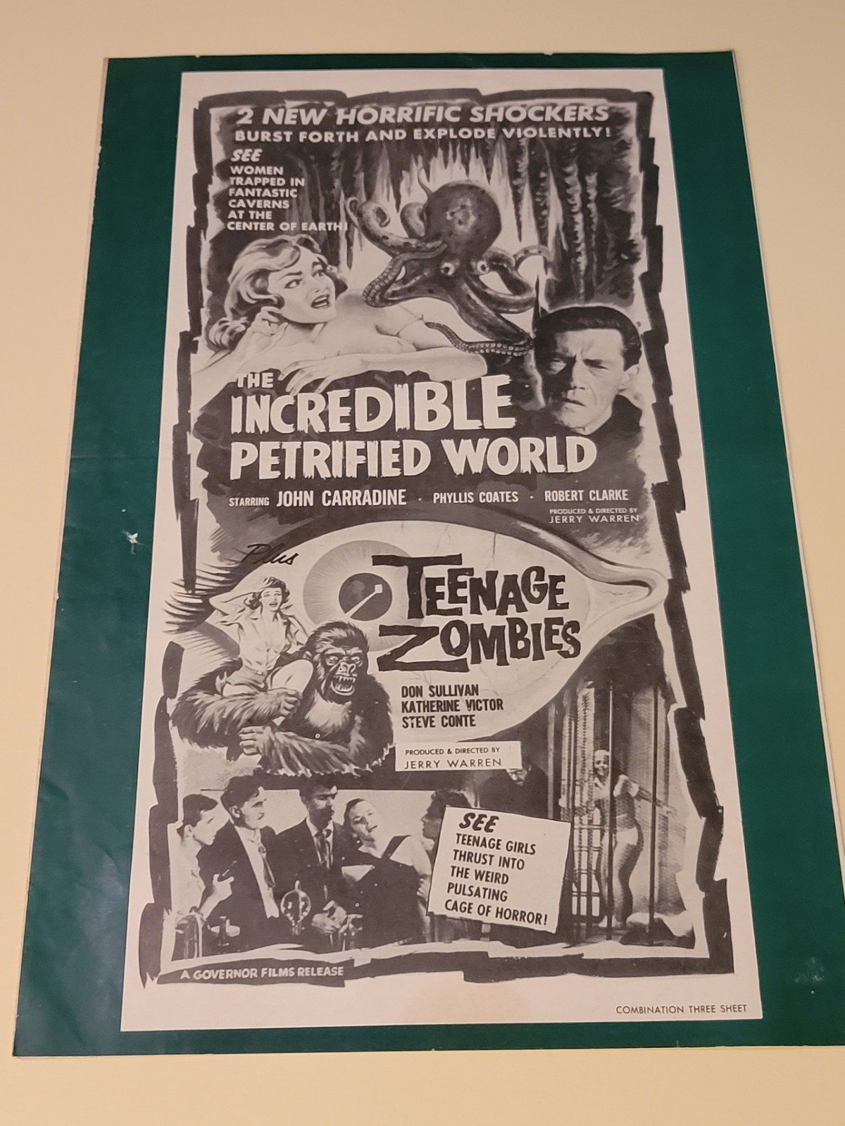 The Incredible Petrified World & Teenage Zombies Movie Pressbook Has Cuts