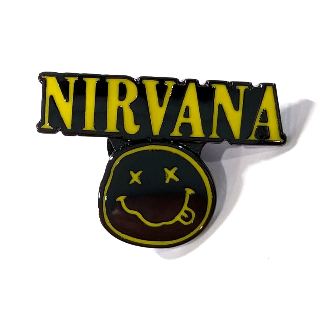 NIRVANA Smiley Logo Kurt Cobain Heavy Metal Band Enamel Pin Rock Punk Brooch Pin