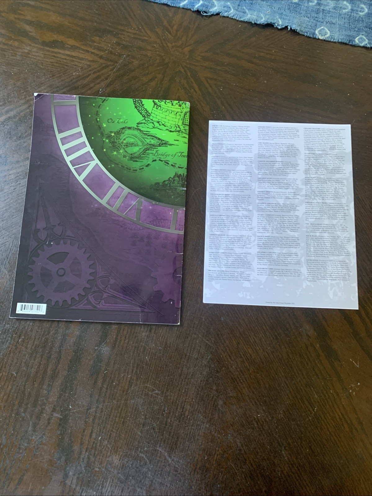 2013 Wicked Souvenir Broadway Show Program W/Cast Listing