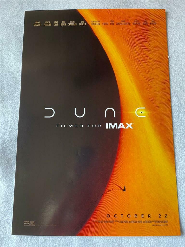 DUNE 13.5″x20″ Original Promo Movie Poster 2021 Imax Timothee Chalamet Rare