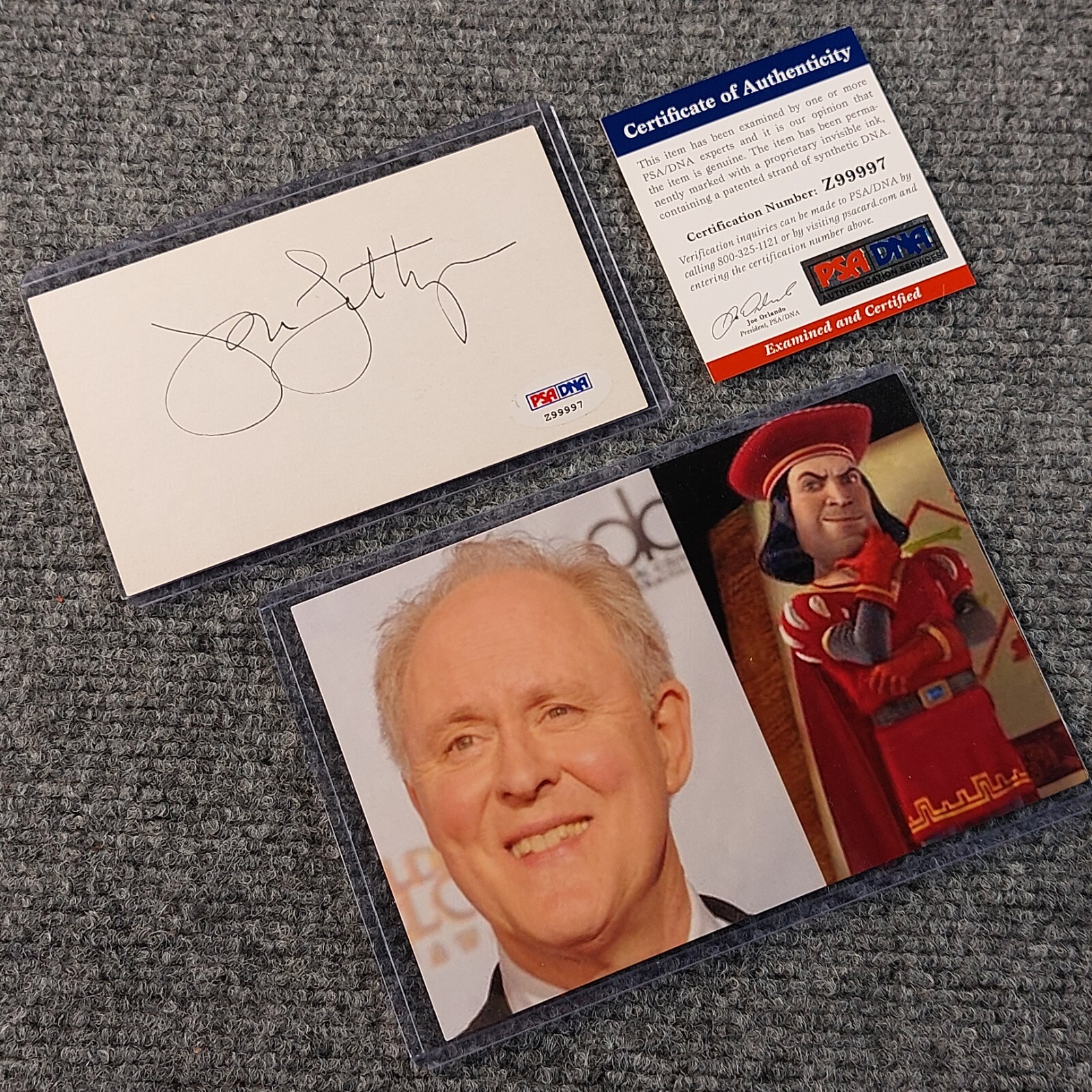 John Lithgow Signed 3×5 Autograph PSA COA Shrek, 3rd Rock, Harry & Hendersons