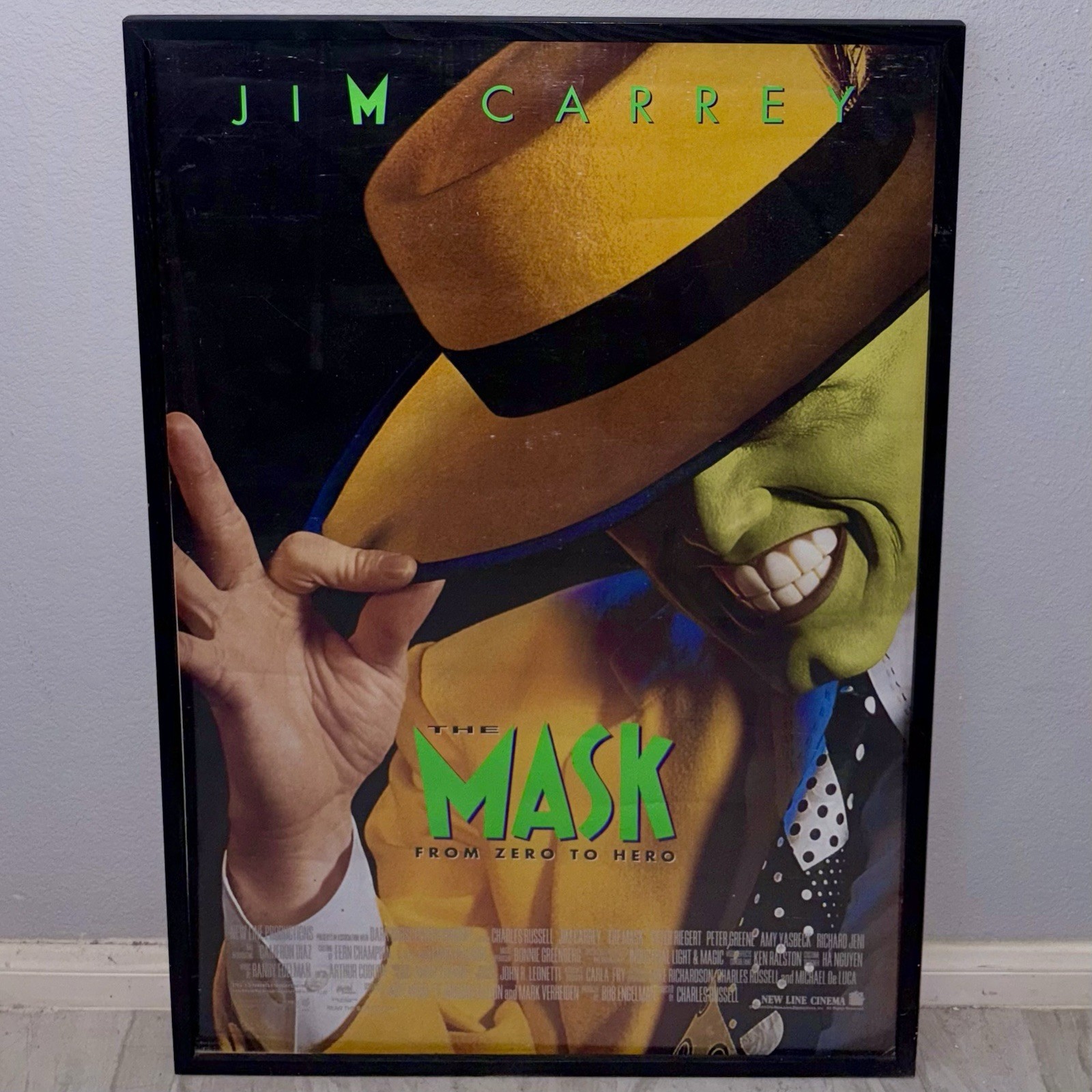 Vintage 90s 1994 Original Jim Carrey The Mask Promo Movie Collectible Poster