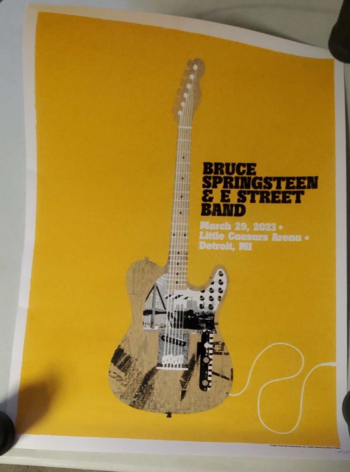 Limited Edition Springsteen Detroit Concert Poster 3/29/23 Hand numbered 280/450