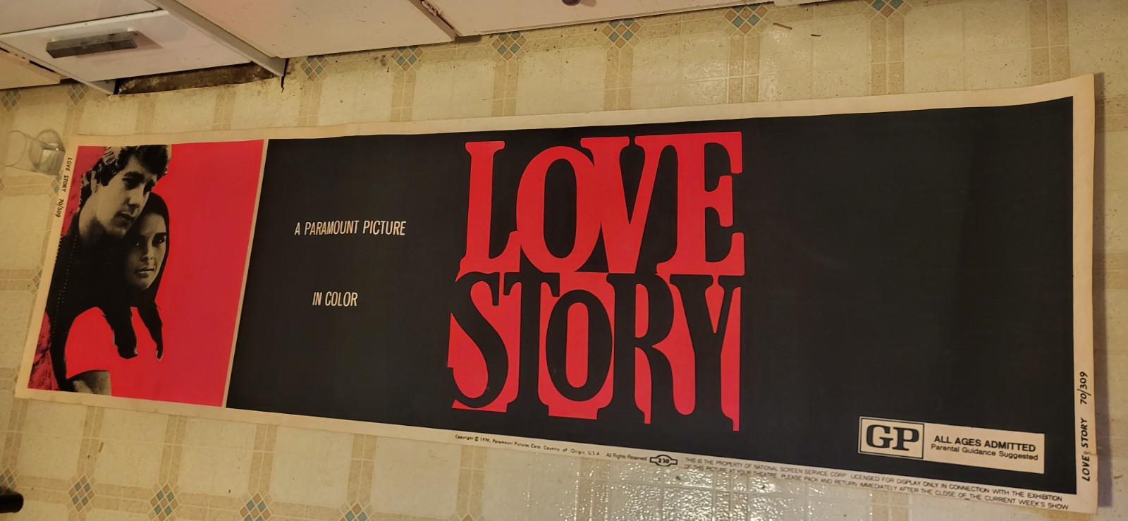 Rare Vintage Love Story (1970) Original Full One Sheet Movie Poster Ryan O’Neal