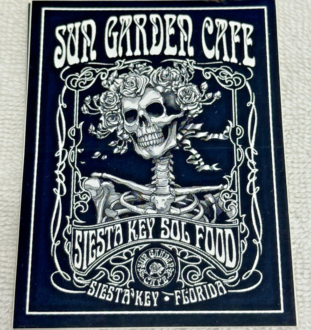 Sun Garden Cafe Siesta Key Sol Food Florida Sticker Grateful Dead Esq. 4″x3″