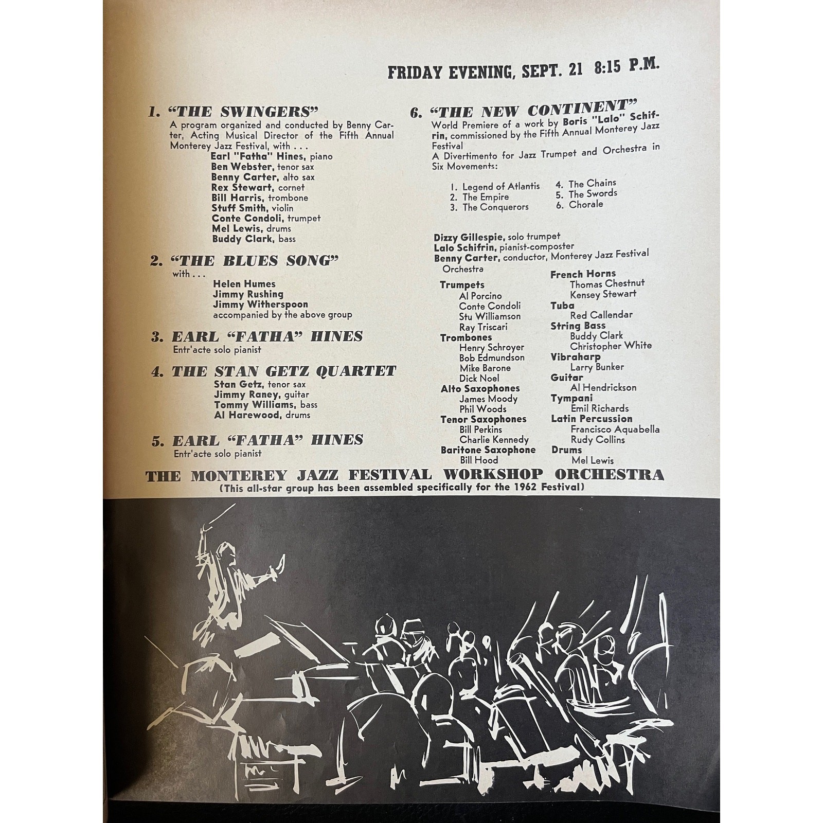 960 & 1962 Monterey Jazz Festival Programs – Set of 3 Vintage Official