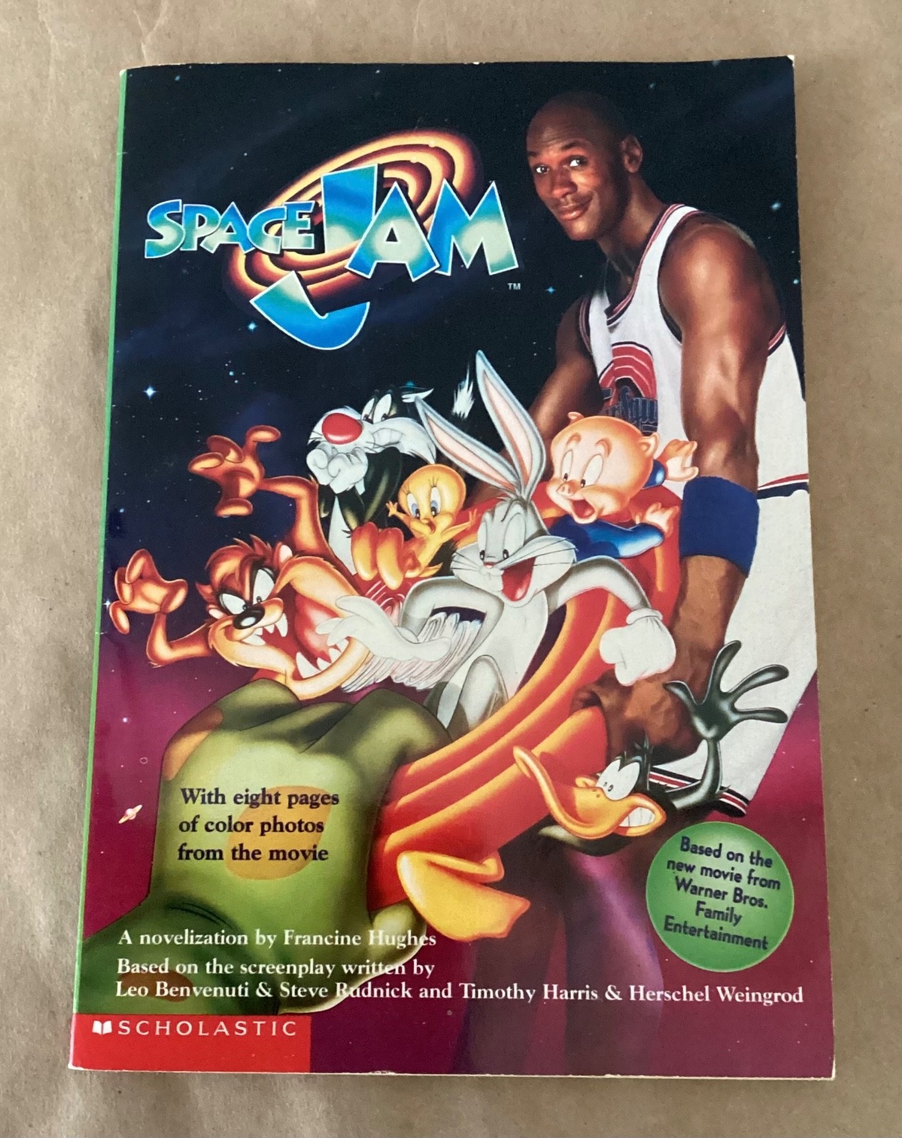 Space Jam 1996 book novelization 1st ed Francine Hughes Scholastic tie-in movie