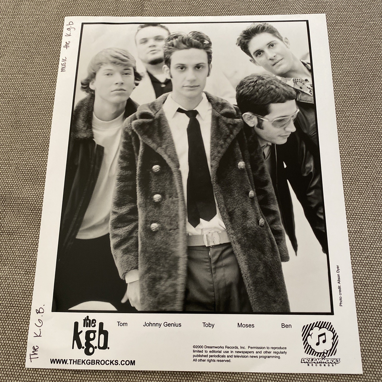 The K.G.B. Press Photo 8×10”. Dreamworks Records.