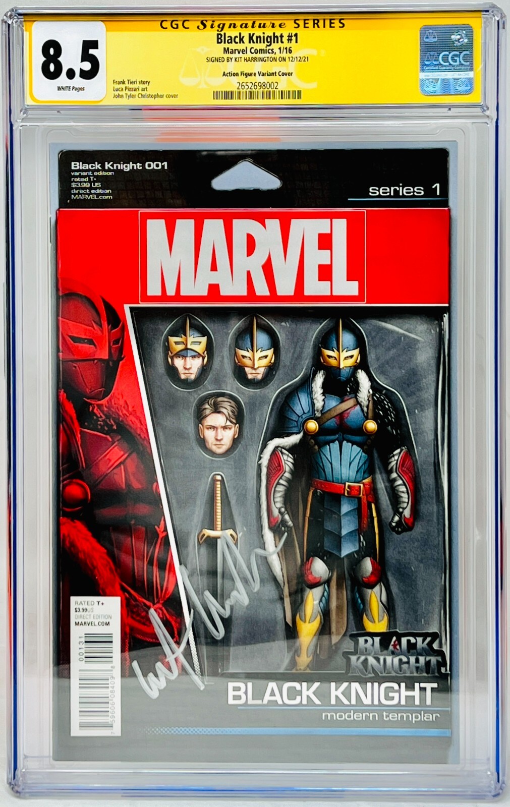 Kit Harington Signed CGC SS Graded 8.5 Marvel Black Knight #1 Figure Variant