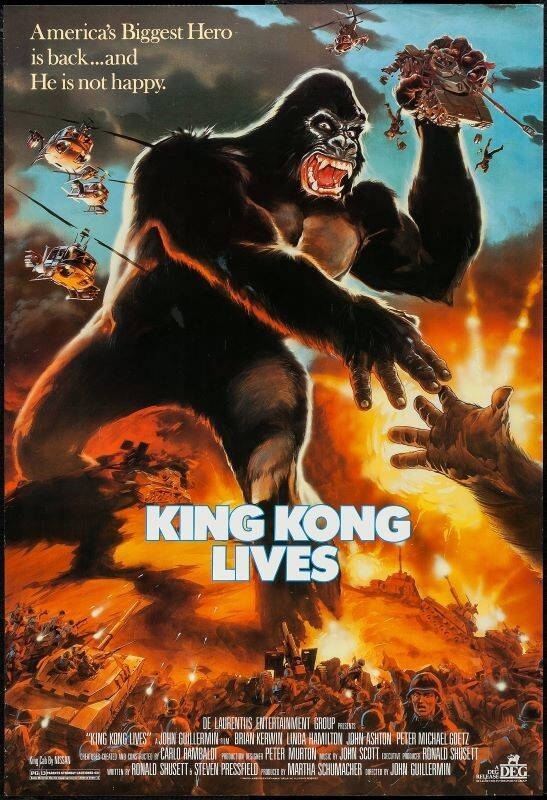 King Kong Lives Brian Kerwin Linda Hamilton Nice Art 1986 *Hollywood Posters*