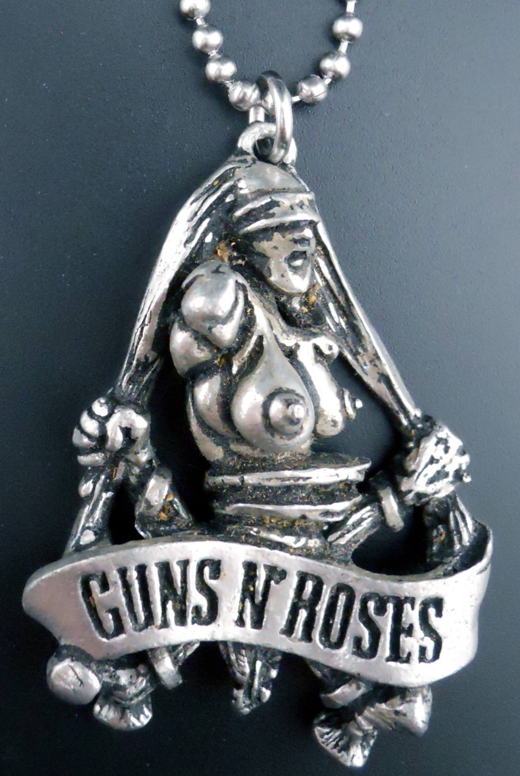 Guns N Roses Necklace Stainless Chain New GNR Pendant 1992 Tied Up