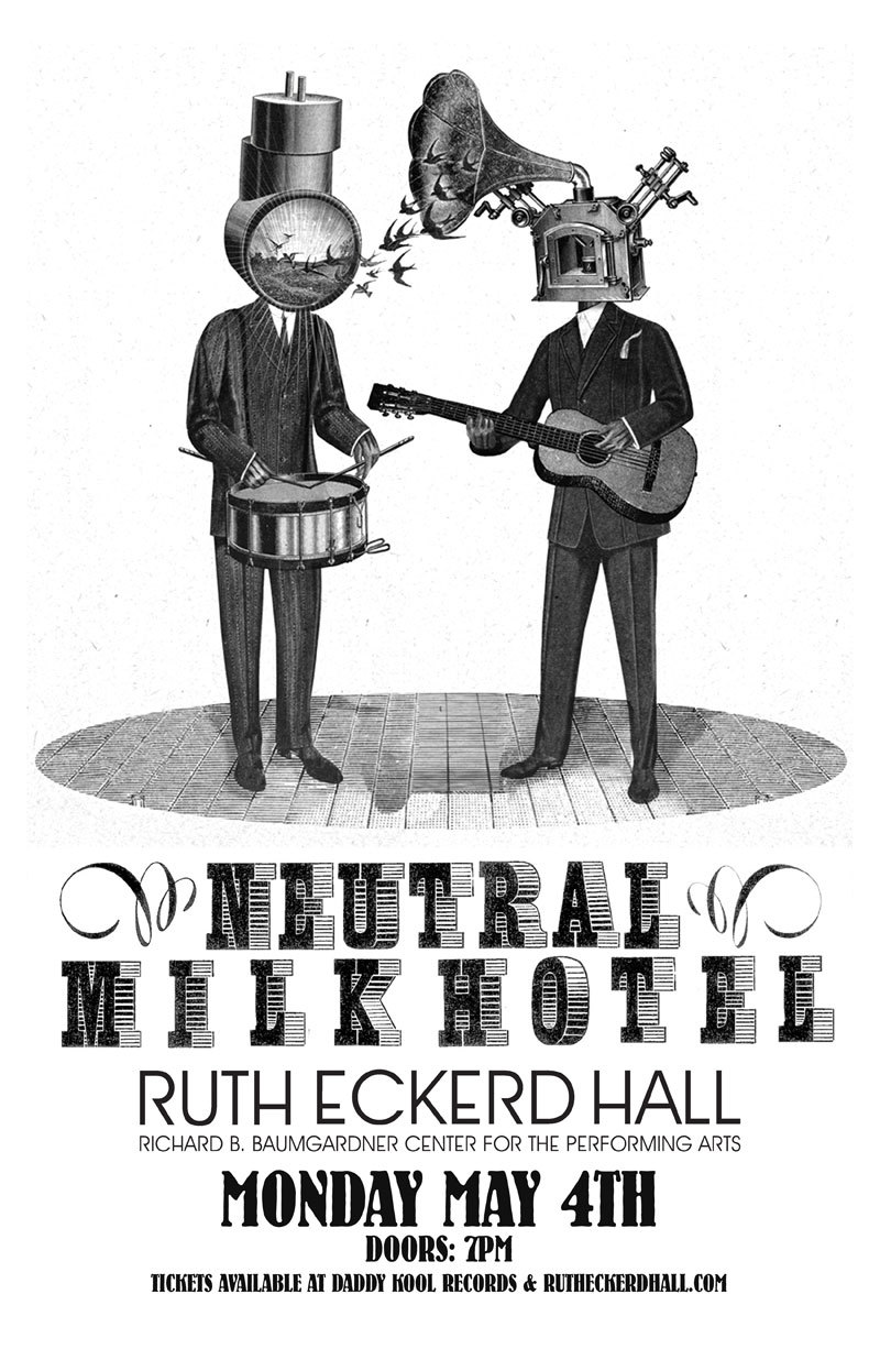 NEUTRAL MILK HOTEL 2015 TAMPA CONCERT TOUR POSTER – Indie Rock, Folk Punk Music