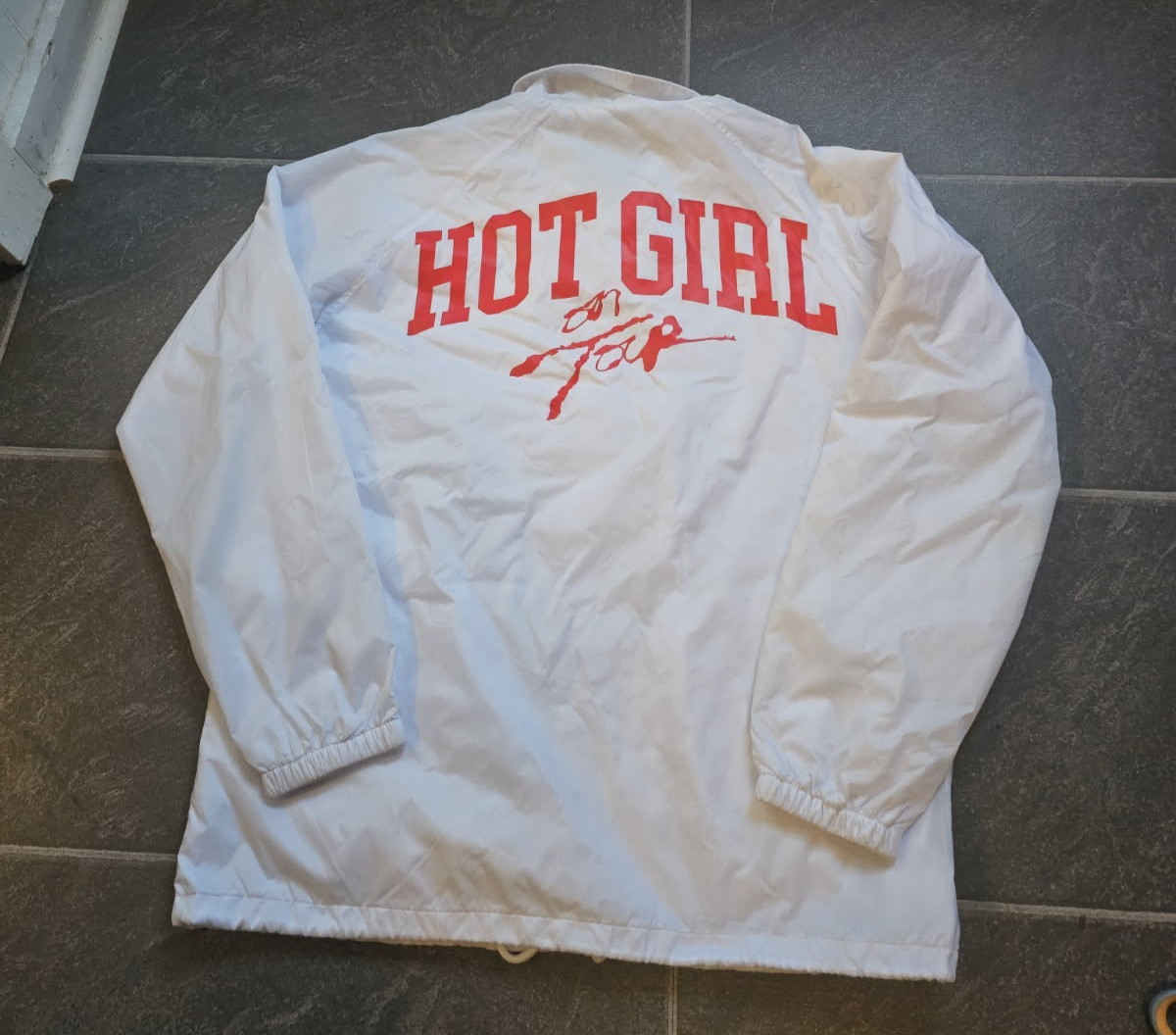 MEGAN THEE STALLION HOT GIRL SUMMER TOUR WHITE COACH JACKET SZ XL