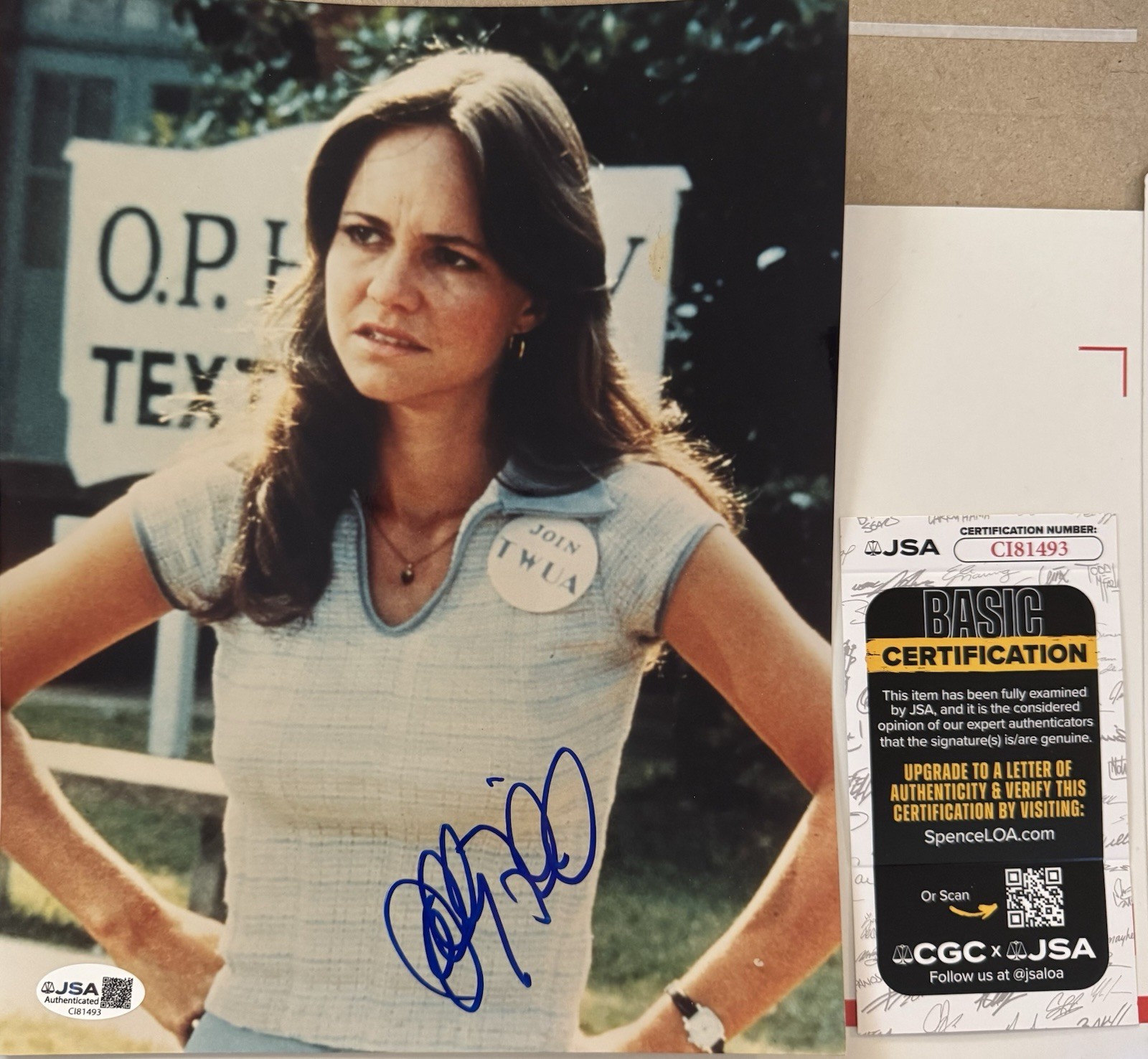 Sally Field , Autographed Signed , 8×10 Color Photo JSA