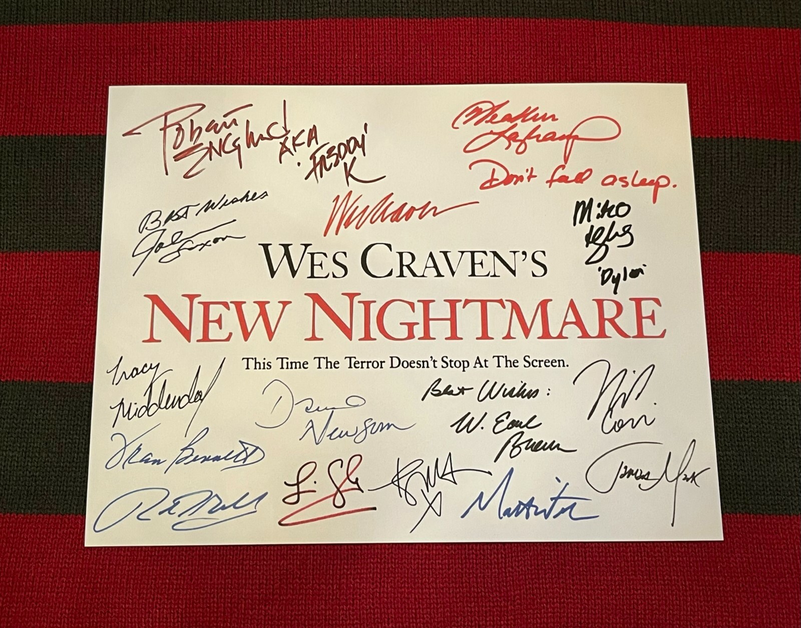 Wes Craven’s New Nightmare Title Card- Cast-Signed- 8.5×11- Autograph Reprints