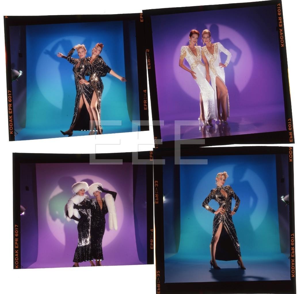 4 Sexy Fashion Models by Harry Langdon Transparency w/rights Lot Q286