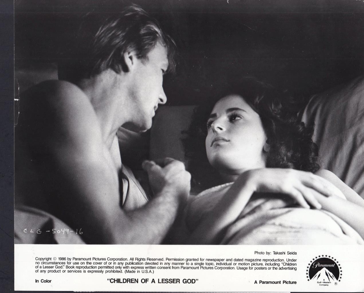 Marlee Matlin William Hurt CHILDREN OF A LESSER GOD 1986 original photo 48893