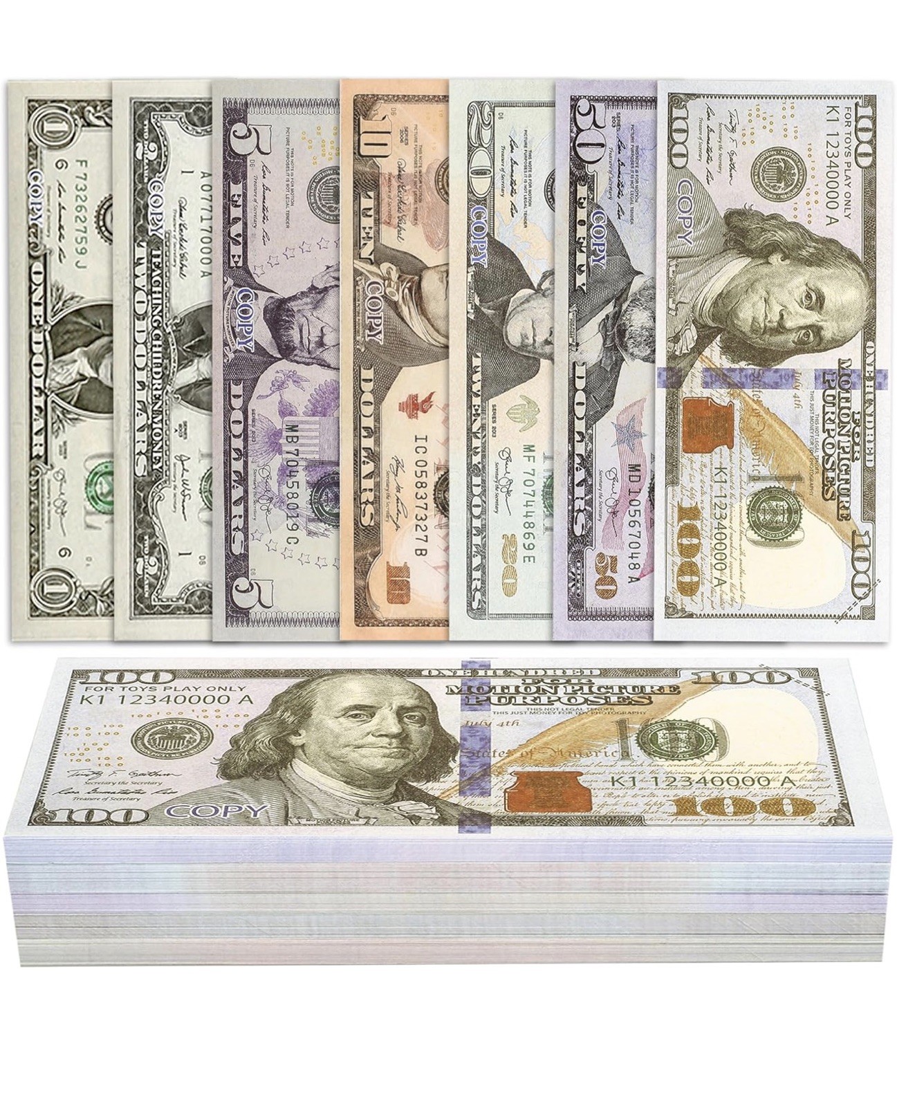 140Pcs Prop REPLICA Money for Learning Education Board Game Movie Magic