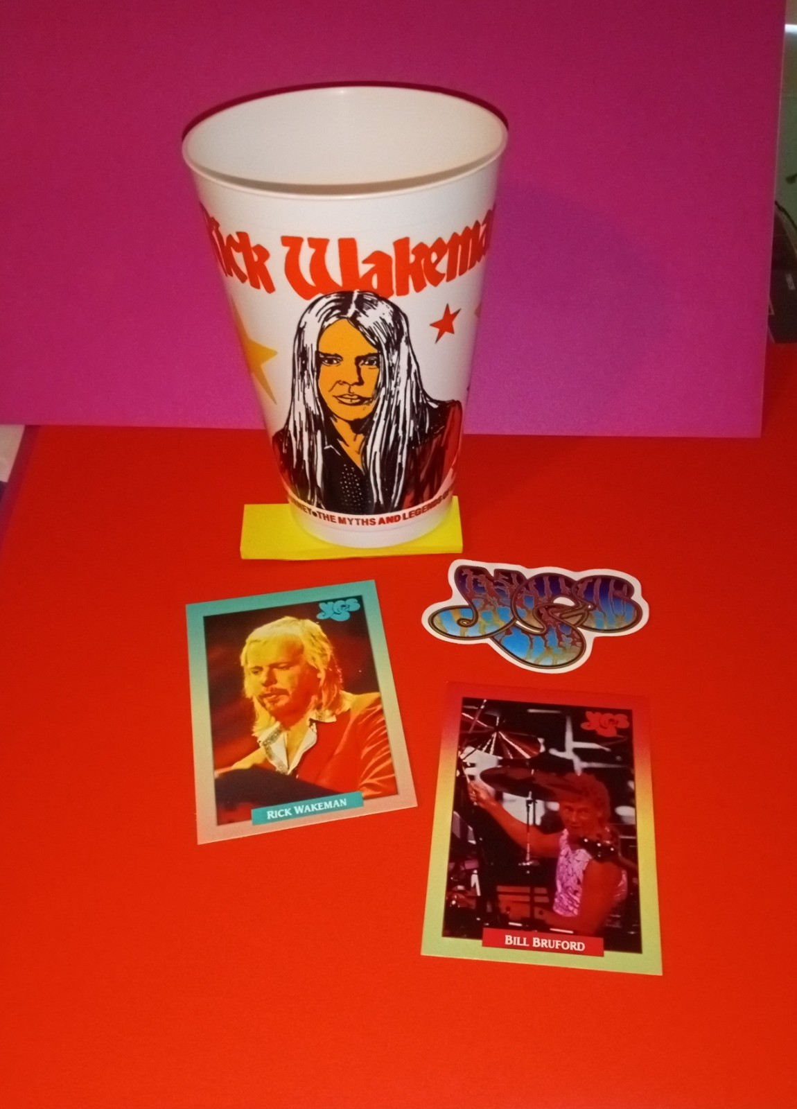 Yes Rick Wakeman 7-11 cup rare awesome Yes 1970s + cards & sticker Yes Fragile