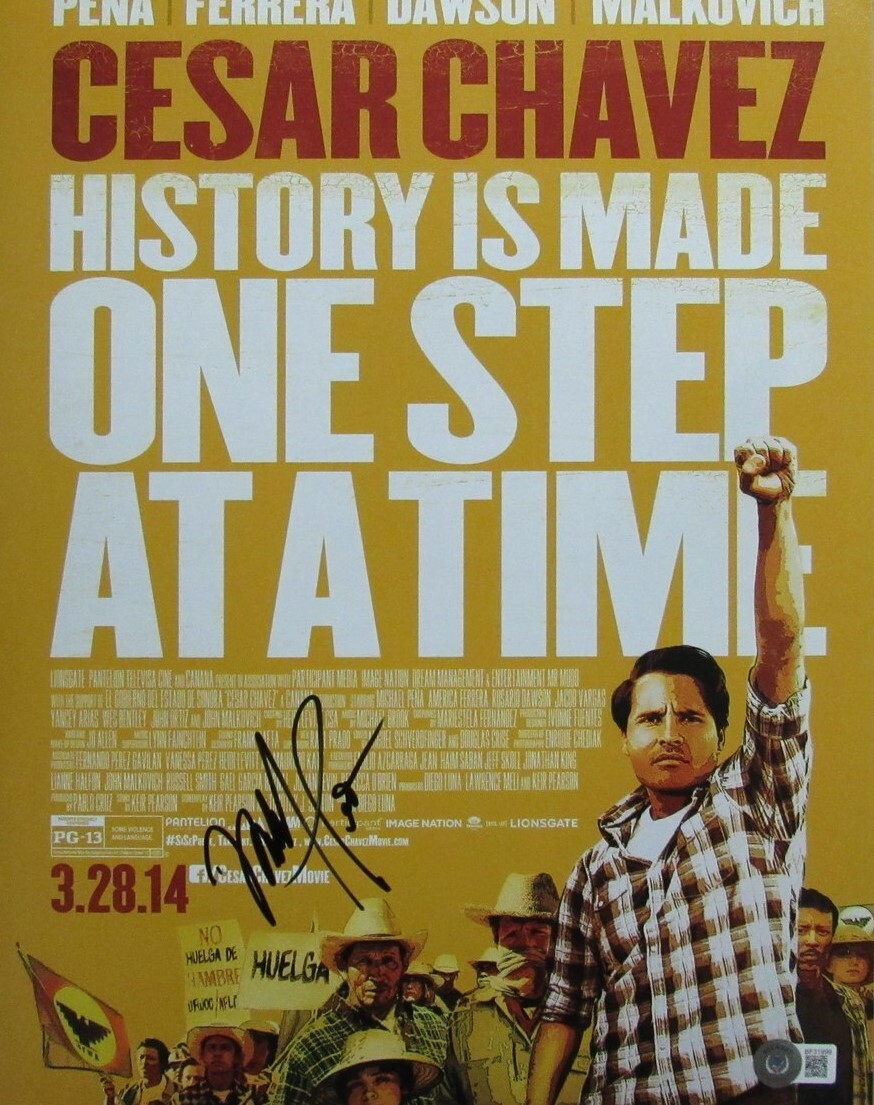 Michael Pena Autographed 11×14 Photo Actor “Cesar Chavez” Beckett 172639