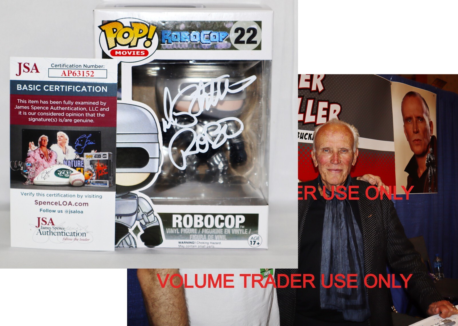 ⭐ Peter Weller Signed Robocop Autographed Funko Pop JSA PSA