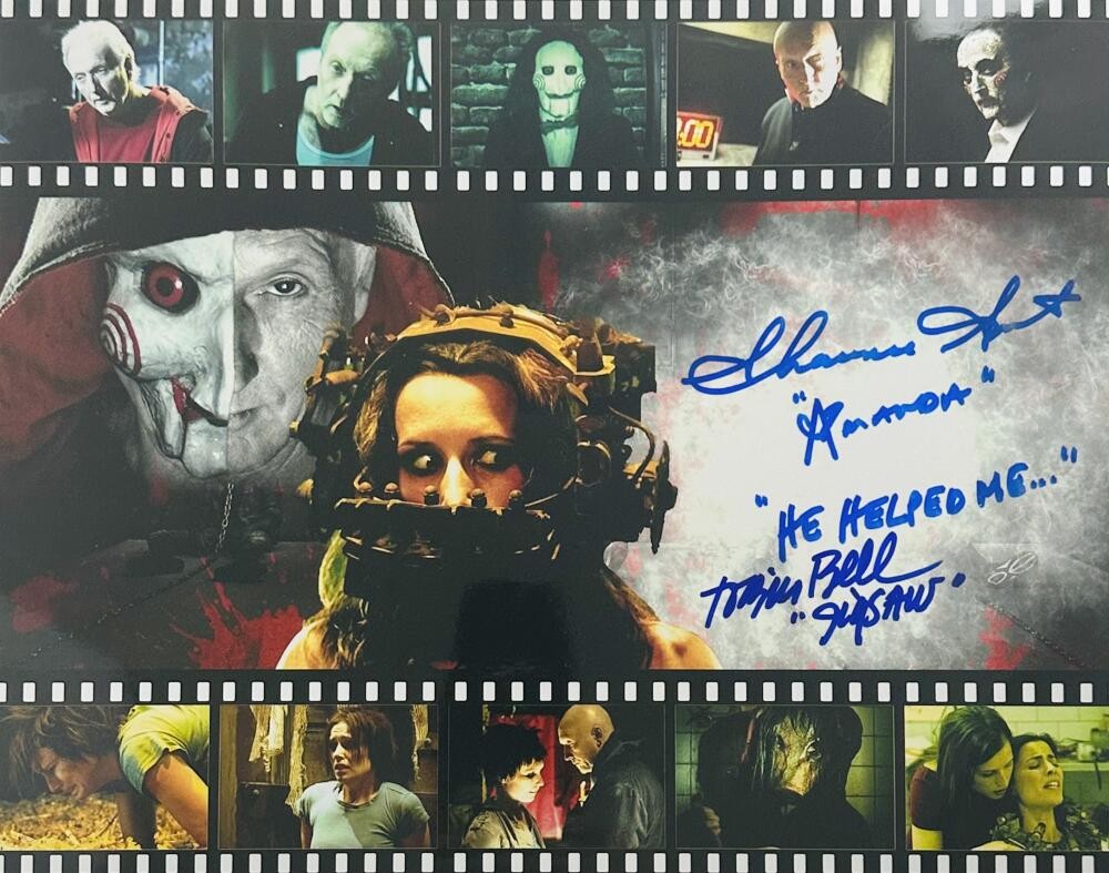 TOBIN BELL SHAWNEE SMITH SIGNED 11X14 PHOTO SAW JIGSAW AUTOGRAPH BAS 918