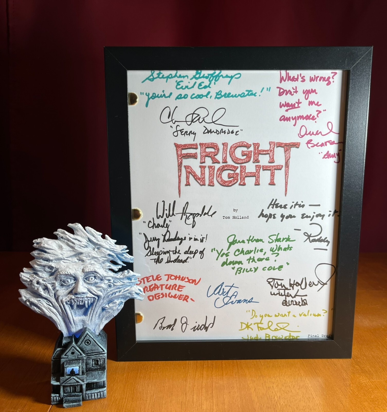 Fright Night Script Signed- Autograph Reprints- 113 Pages- Vampires- Horror